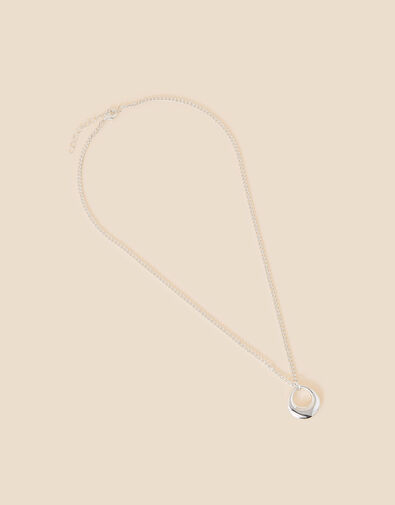Sterling Silver Bubble Round Pendant Necklace, , large
