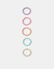 5-Pack Pastel Cord Hair Bands, , large