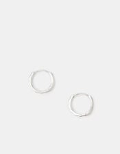 Sterling Silver Bamboo Hoop Earrings, , large