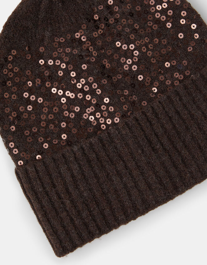 Sequin Beanie Hat, , large