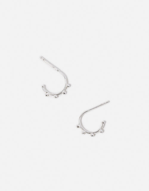 Sterling Silver Bobble Hoops, , large
