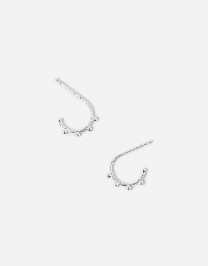 Sterling Silver Bobble Hoops, , large