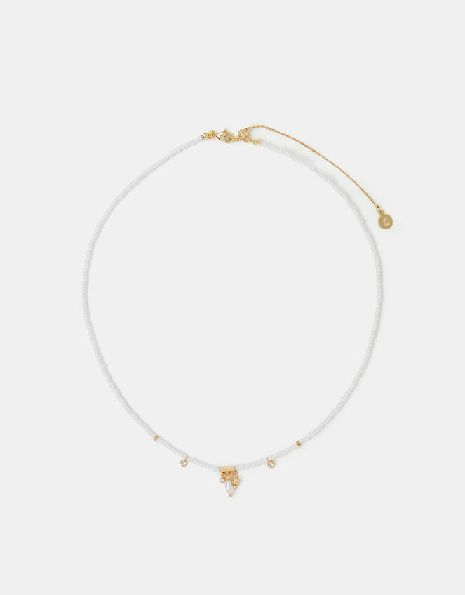 14ct Gold-Plated Beaded Pearl Pendant Necklace, , large