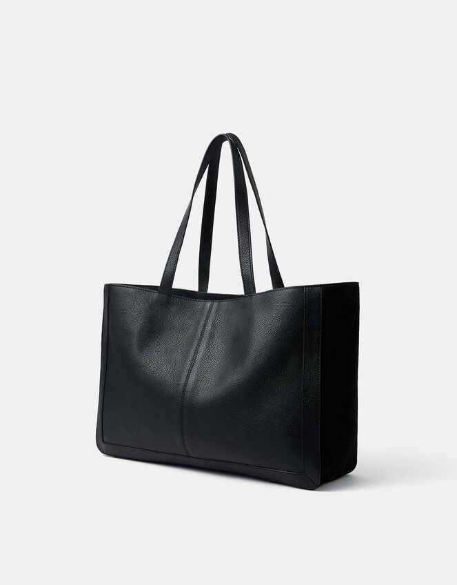 Stud Leather Shopper Bag, , large