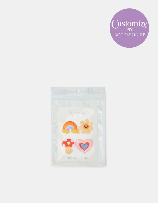 4-Pack Whimsical Embroidered Iron-On Patches, , large