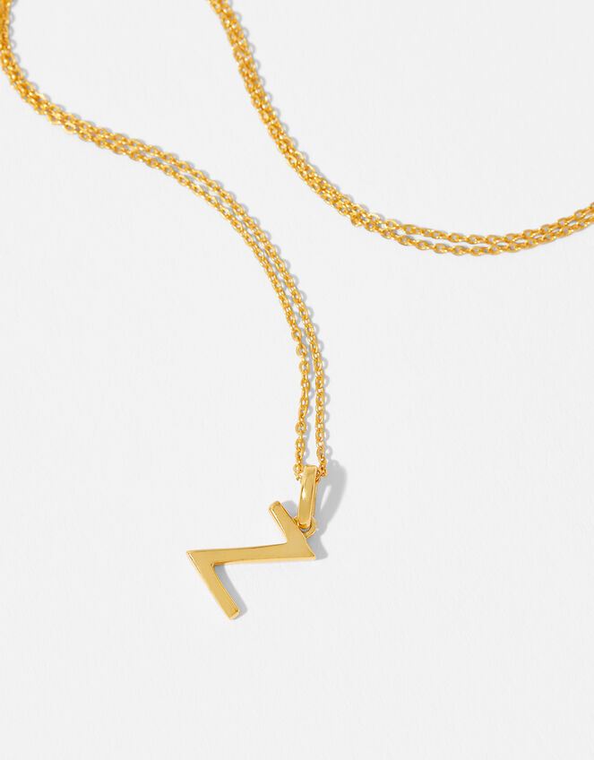Gold Vermeil Initial Pendant Necklace - Z, , large
