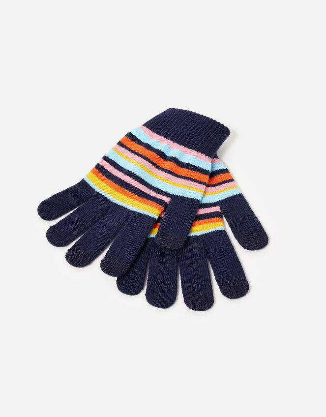 Stripe Stretch Touchscreen Gloves, , large