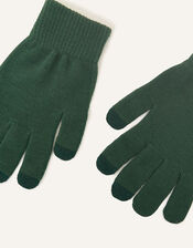 Stretch Touchscreen Gloves, Green (GREEN), large