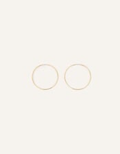 14ct Gold-Plated Medium Hoop Earrings, , large