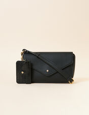Envelope Charm Cross-Body Bag, Black (BLACK), large