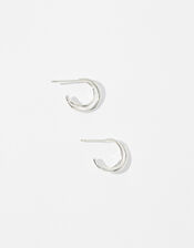 Sterling Silver Cross-Over Hoops, , large