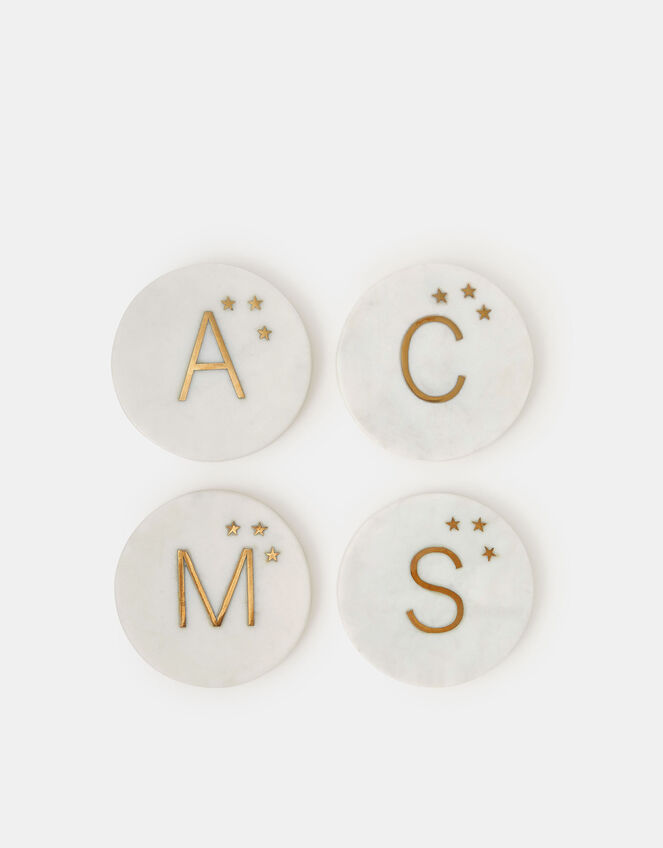 Initial Ceramic Coaster, Natural (NATURAL), large