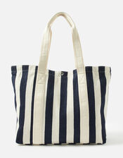 Stripe Shopper Bag, Blue (NAVY), large