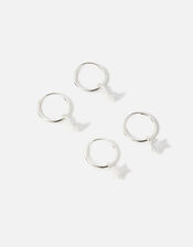 Sterling Silver Celestial Hoops Set of Two, , large
