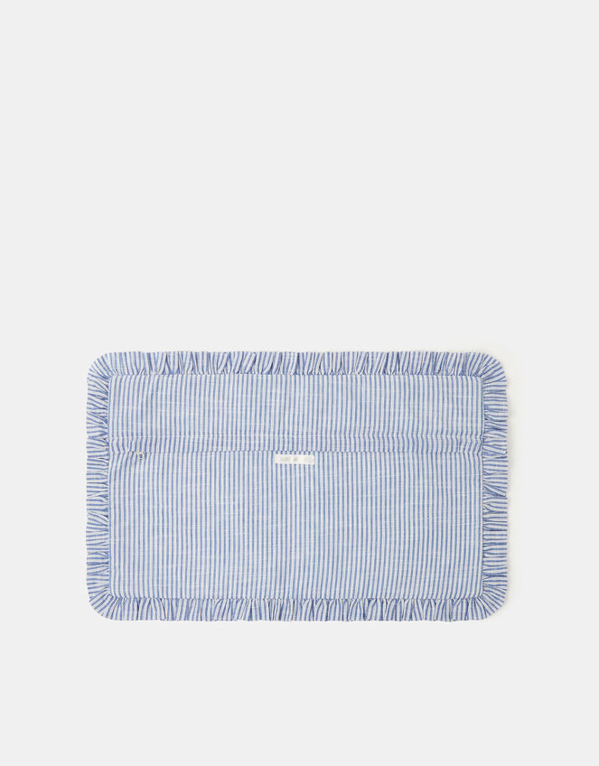 Embroidered Heart Stripe Cushion Cover, , large