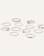 Super Classics Crystal Ring 12 Pack, Silver (SILVER), large