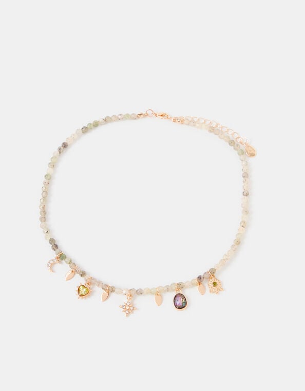 Beaded Charm Necklace, , large