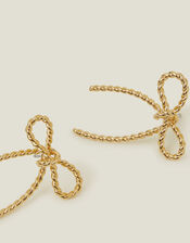 14ct Gold-Plated Bow Earrings, , large