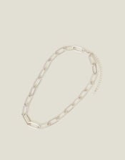 Chain Link Necklace, Silver (SILVER), large
