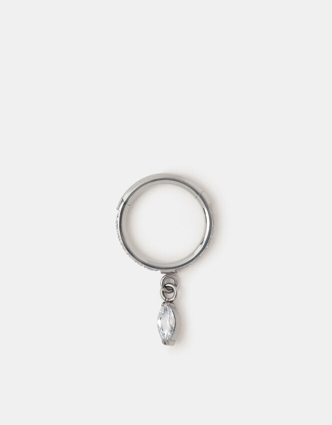 Marquise Drop Titanium Hoop Earring, , large