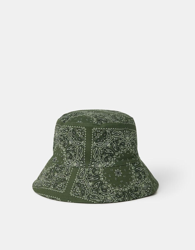 Reversible Bandana Print Bucket Hat, , large