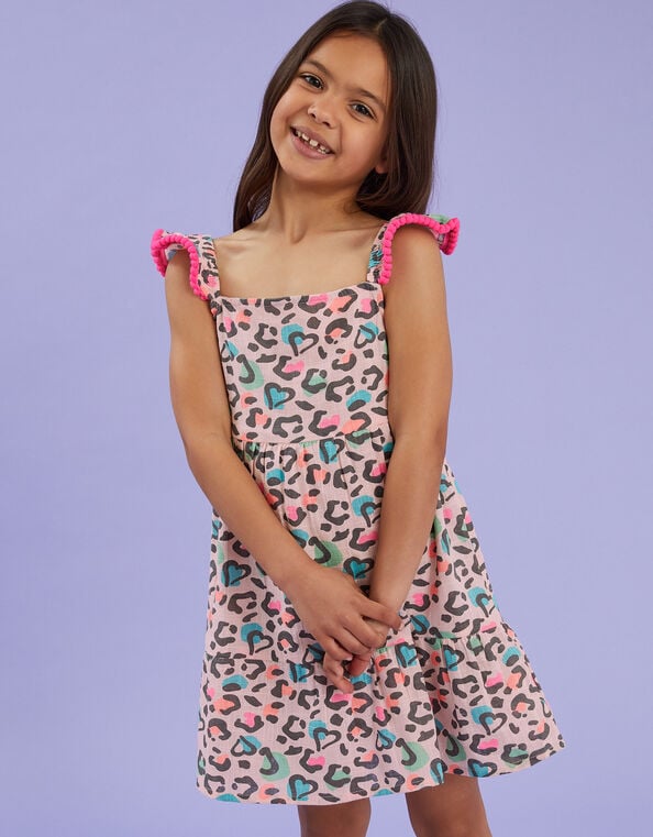 Girls Leopard Print Sun Dress, Multi (BRIGHTS MULTI), large