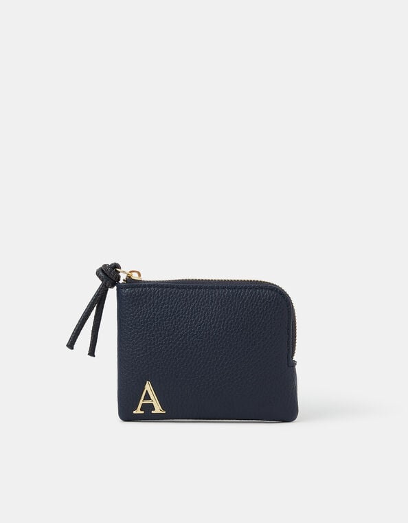 Initial Coin Purse, Blue (NAVY), large