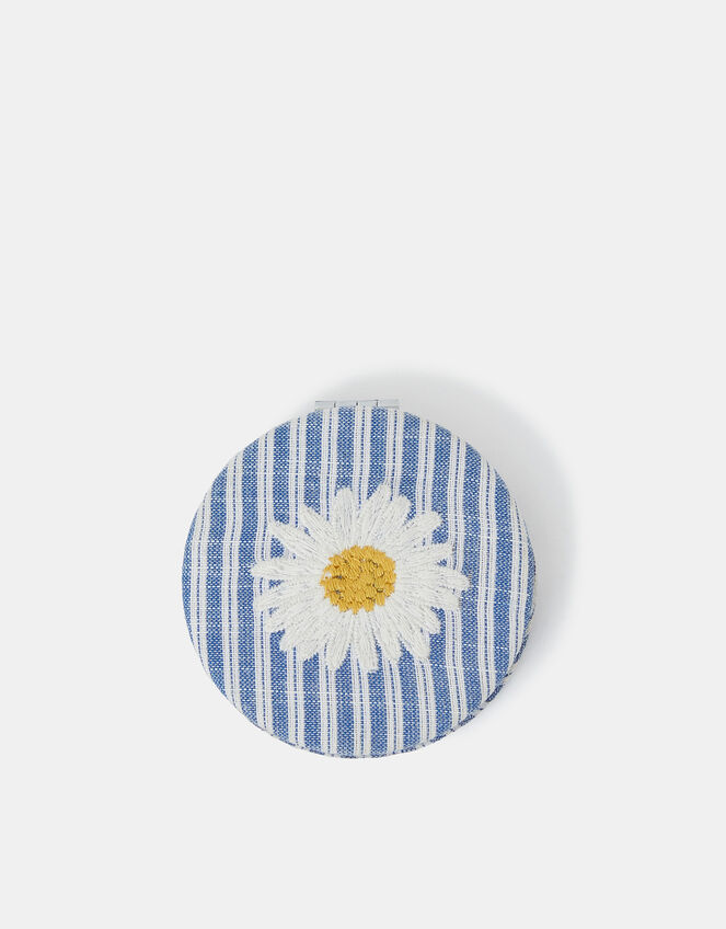 Embroidered Daisy Compact Mirror, , large