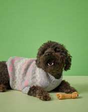 Fairisle Dog Jumper, Grey (GREY), large