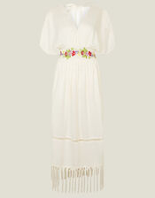Embroidered Tassel Kaftan, Ivory (IVORY), large