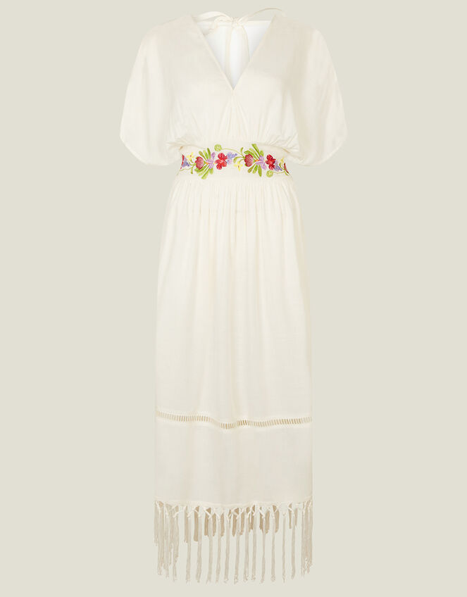 Embroidered Tassel Kaftan, Ivory (IVORY), large