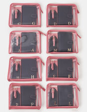 Initial Passport Holder & Luggage Tag, Blue (NAVY), large