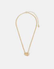 Linked Hoop Pendant Necklace, , large