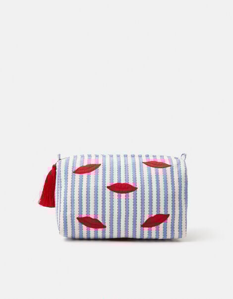 Stripe Lips Wash Bag, , large