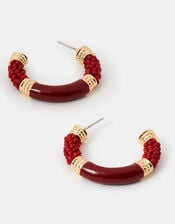 Mix Bead Hoop Earrings, , large