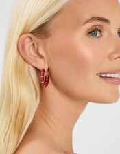 Resin Bamboo Hoop Earrings, , large