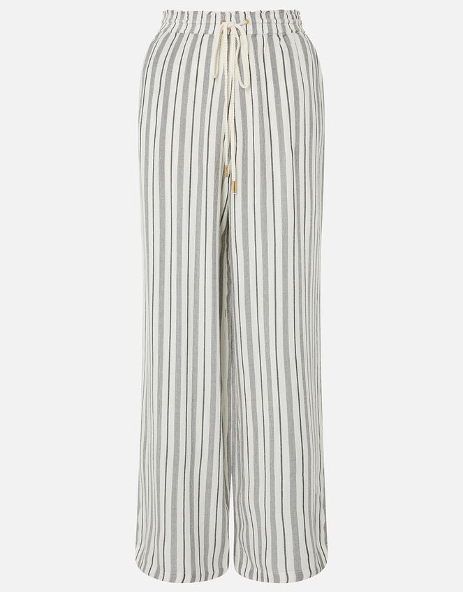 Textured Stripe Beach Trousers, Black (BLACK WHITE), large