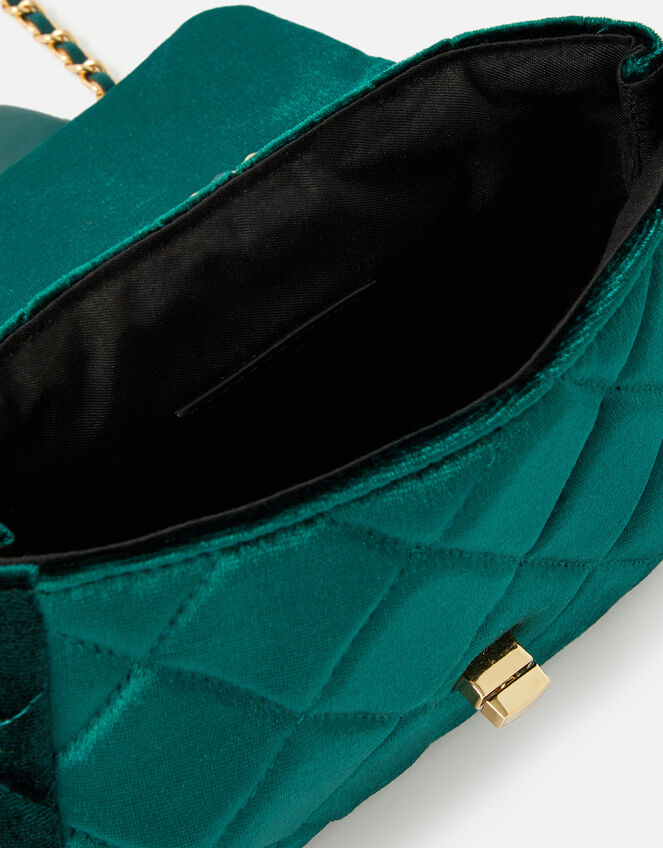 Lucy Velvet Cross-Body Bag , Green (GREEN), large