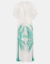 Palm Embroidered Kaftan, Ivory (IVORY), large