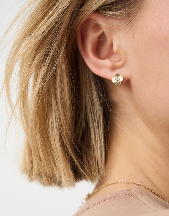 3-Pack Clove Stud Earrings, Gold (GOLD), large