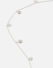 Sterling Silver Blue Agate Station Necklace, , large
