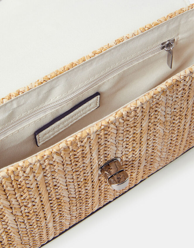 Raffia Crossbody Bag & Card Holder, , large