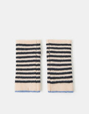 Stripe Knitted Wrist Warmers, , large