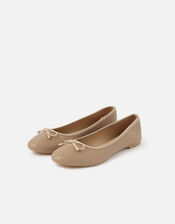 Croc Ballerina Flats, Nude (NUDE), large