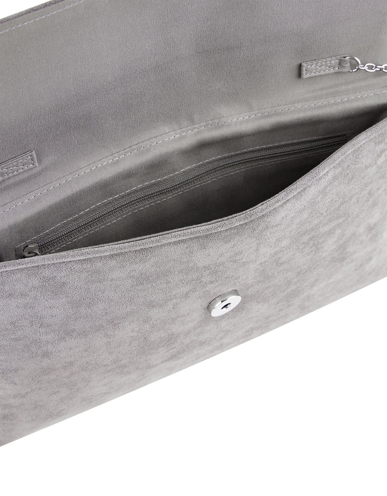 Grey suede clutch bag hotsell
