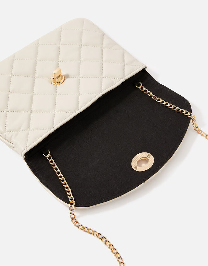 Quilted Clutch Bag, Cream (CREAM), large