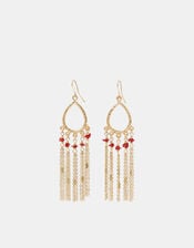 Teardrop Tassel Drop Earrings, , large