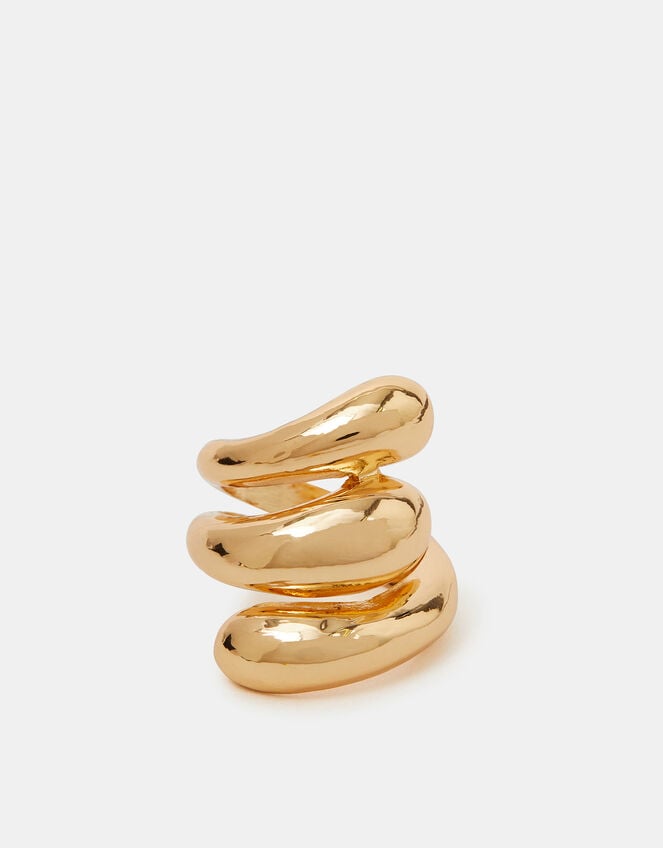 Chunky Wave Ring, Gold (GOLD), large