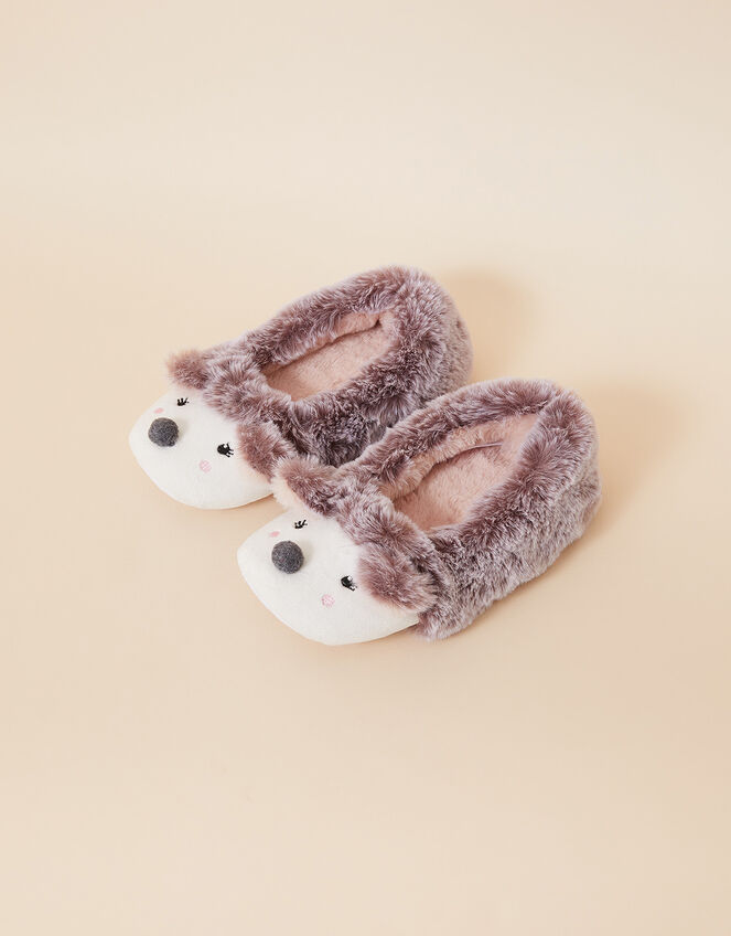 Girls Tiggy Hedgehog Slippers, Mink (MINK), large