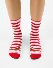 Stripy Dachshund Christmas Socks, , large